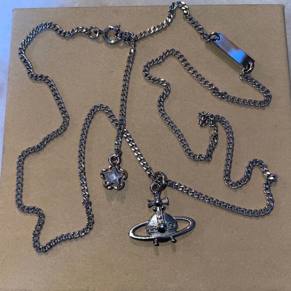 Silver Star Orb Necklace